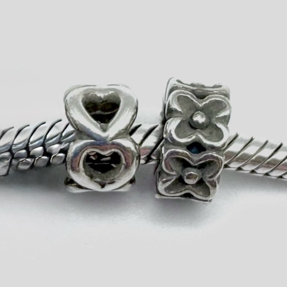 Pandora Spacer Sterling Silver Charm Bundle Lot Set of 2